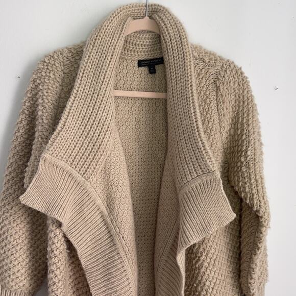 Banana Republic wool alpaca blend long line open front heavy weight cardigan M - Picture 3 of 10